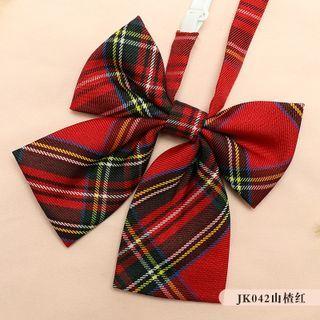 Plaid Bow Tie Jk042 - Red - One Size