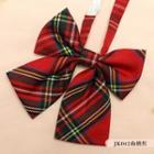 Plaid Bow Tie Jk042 - Red - One Size
