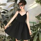 Spaghetti Strap A-line Dress / Light Jacket