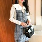 Plaid Tweed Pinafore Dress