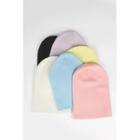 Pastel Ribbed Knit Beanie