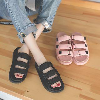 Platform Self Fasten Slide Sandals