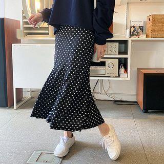 Polka-dot Maxi Mermaid Skirt