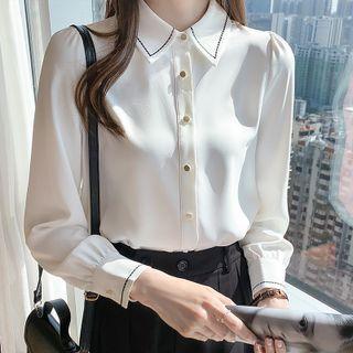 Long-sleeve Polo Collar Shirt