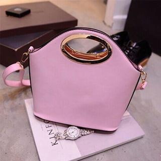 Faux Leather Bowler Bag
