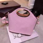 Faux Leather Bowler Bag
