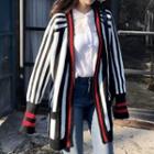 Pinstripe Knit Cardigan