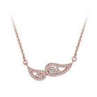 Elegant Personality Plated Rose Gold Angel Wings Necklace With Cubic Zircon Rose Gold - One Size