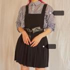 Plain Pleated Jumper Skirt / Waist Bag