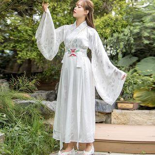 Floral Hanfu Blouse / Midi Skirt / Set
