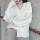 Ribbed Cardigan / Wide-leg Pants