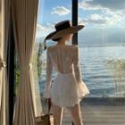 Long-sleeve Flower Print Romper