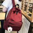 Nylon Backpack With Pig Charm