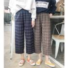 Couple Matching Check Wide-leg Pants