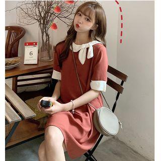 Short-sleeve Bow Dress