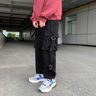Straight-cut Corduroy Cargo Pants