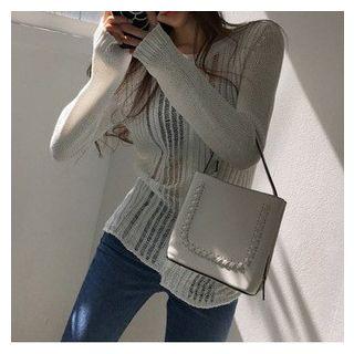 Sheer Long Sleeve Knit Top