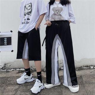 Couple Matching Striped Shorts / Wide-leg Pants