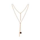 Simple And Fashion Plated Rose Gold 316l Stainless Steel Roman Numerals Round Tassel Long Necklace Rose Gold - One Size