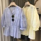 Puff-sleeve Elastic-waist Shirt