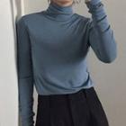 Long-sleeve Turtleneck T-shirt / Mock Neck T-shirt