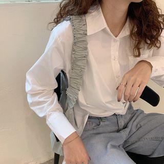 Long Plain Shirt White - One Size