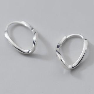 Twisted Hoop Sterling Silver Earring 1 Pair - S925silver Ear Buckle - One Size
