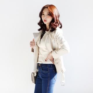 Faux-leather Rider Jacket