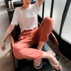 Short-sleeve T-shirt / Cropped Harem Pants / Set