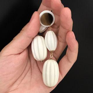 Single Bitter Apricot Seed Resin Earring