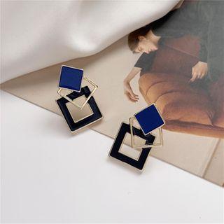 Glaze Square Dangle Earring 1 Pair - Ear Studs - One Size