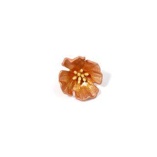 Simple Fashion Enamel Flower Brooch Golden - One Size