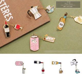 Copper Drinks Dangling Brooch (various Designs)