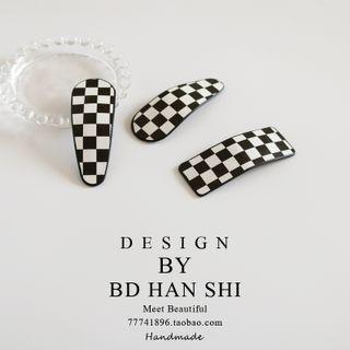 Check Hair Clip / Set (various Designs)