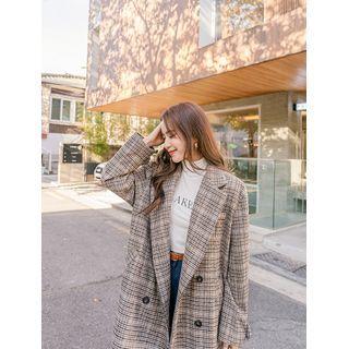 Houndstooth Coat With Padded Vest