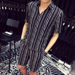 Set: Short-sleeve Printed Top + Shorts (various Designs)