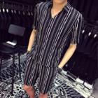 Set: Short-sleeve Printed Top + Shorts (various Designs)