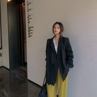 Asymmetrical Open-front Blazer