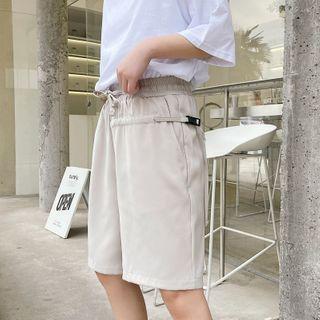 Drawstring Waist Buckled Shorts