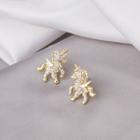 Rhinestone Unicorn Earring 1 Pair - E2836-4 - As Shown In Figure - One Size