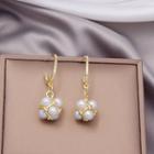Faux Pearl Dangle Earring 1 Pair - E3418 - Gold - One Size