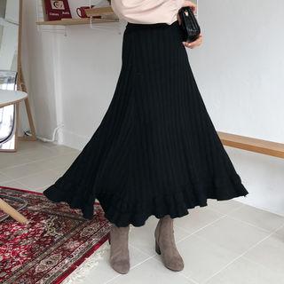 Rib-knit Maxi Skirt