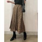 Leopard Maxi Flare Skirt