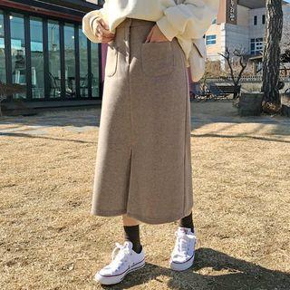 Wool Blend Maxi Skirt