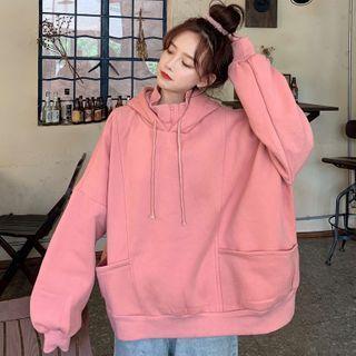 Mock Two-piece High-neck Hoodie