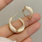 Twisted Glaze Alloy Open Hoop Earring 1 Pair - Gold - One Size