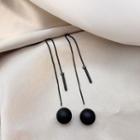 Geometric Bead Threader Earring 1 Pair - Black - One Size