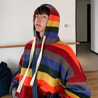 Couple Matching Rainbow Stripe Hoodie