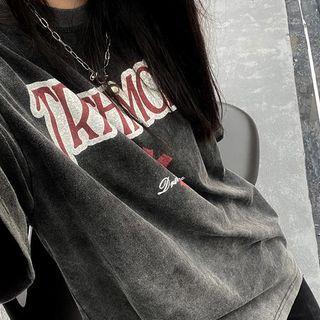 Lettering Cross Print T-shirt