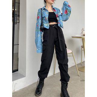 Flower Print Denim Jacket